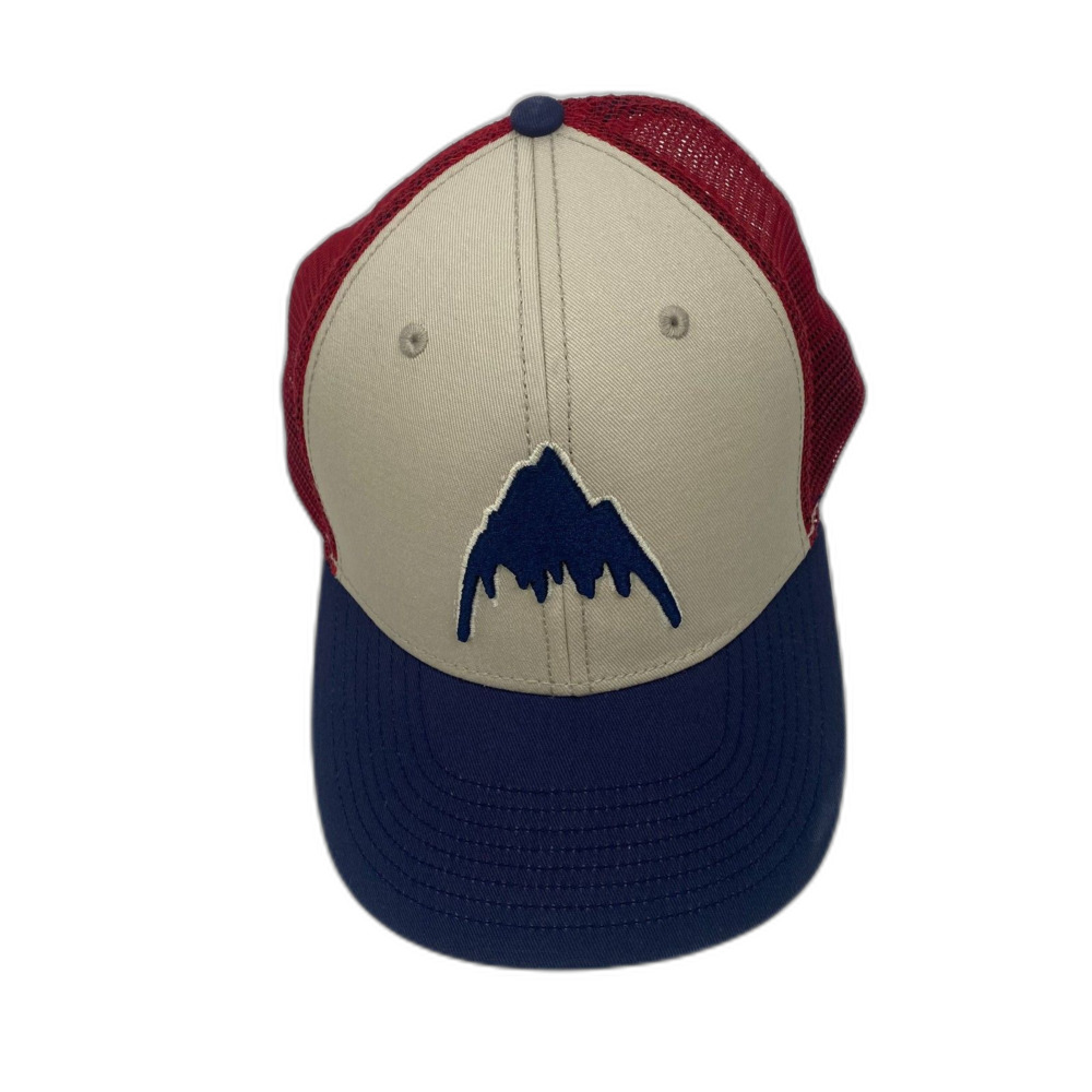 Burton Trucker Hat in Blue, Red and White Unisex Snapbak Trucker Cap